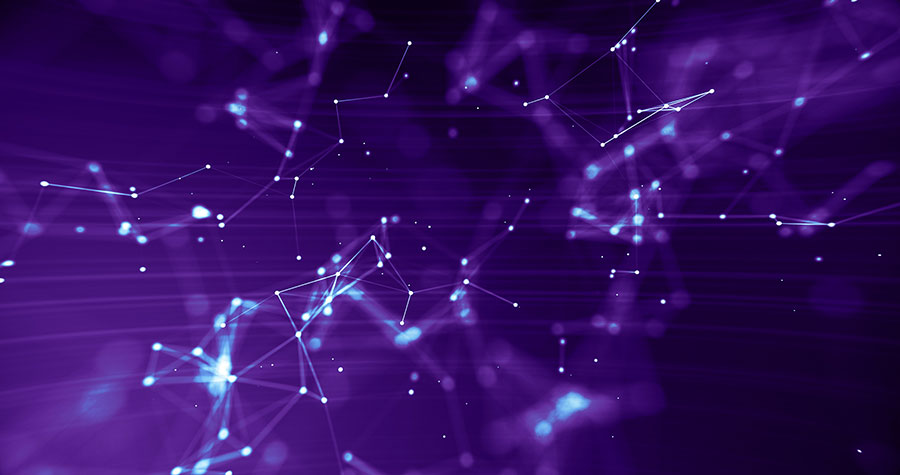 abstract 3d connected lines and dots