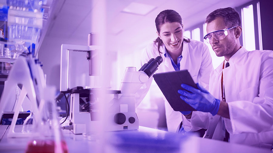 medical researchers working in a medical lab