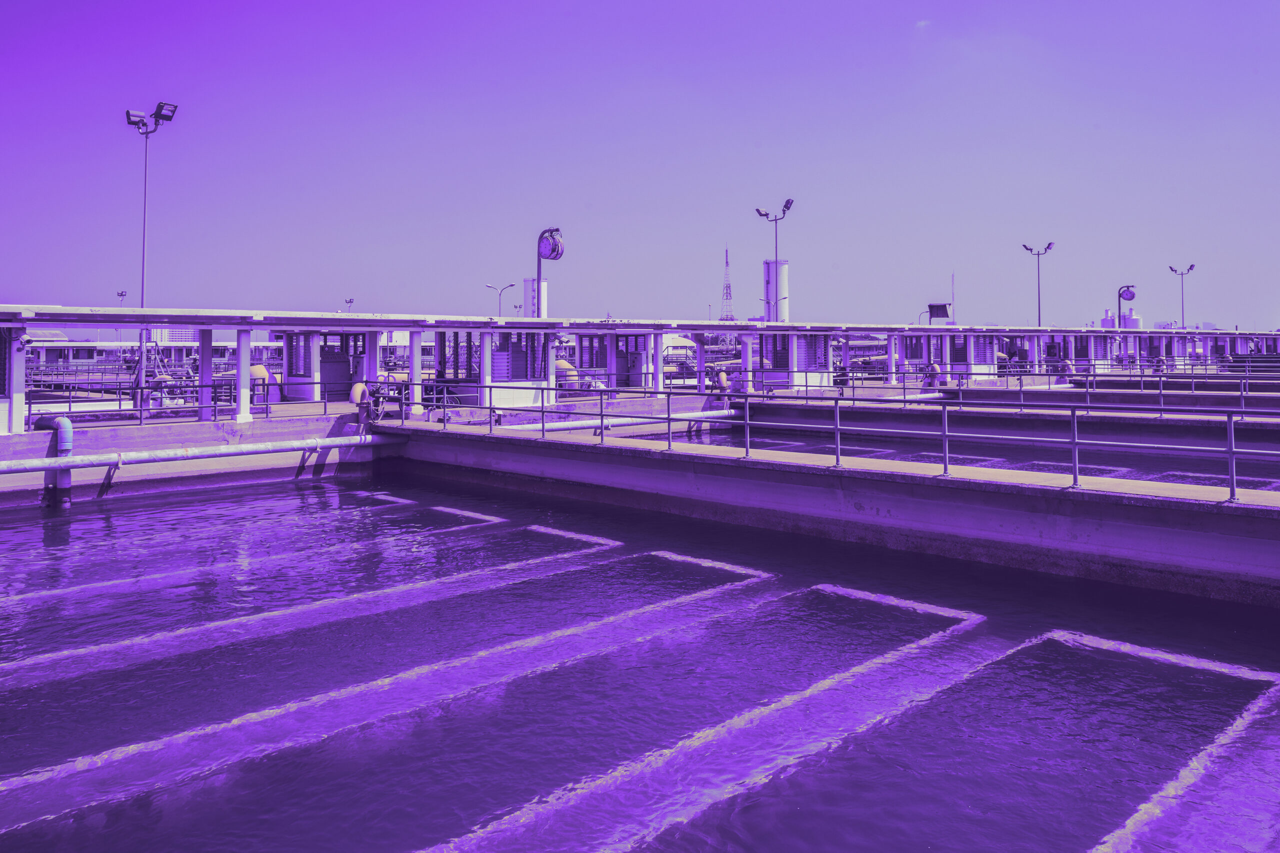 sand filtration tank at water treatment plant