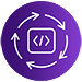 purple circle white product icon - app sec