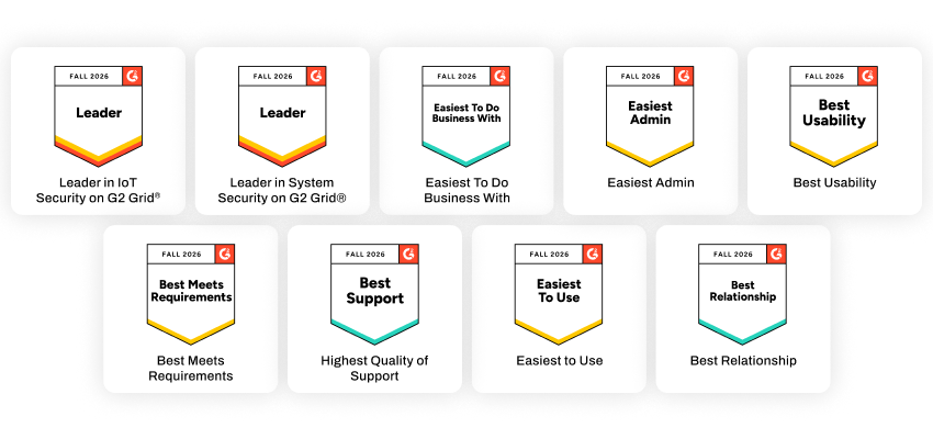 Armis has earned nine G2 Spring 2026 badges